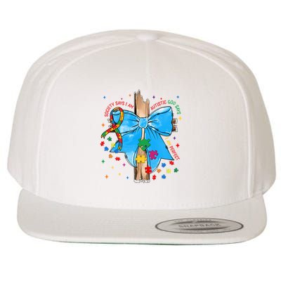 Autism Awareness Autistic God Save Faith  Wool Snapback Cap