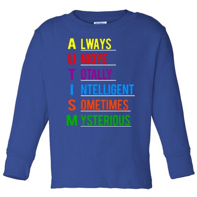 Autism Awareness Autism Acronym Gift Toddler Long Sleeve Shirt