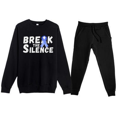 April Abuse Awareness Month Teacher Matching Cute Gift Premium Crewneck Sweatsuit Set