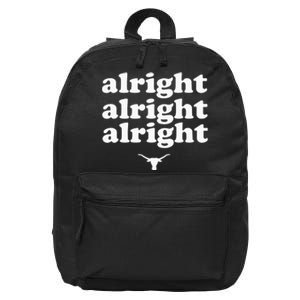 Alright, Alright, Alright Texas Bull Texas Pride State USA 16 in Basic Backpack