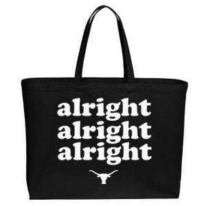 Alright, Alright, Alright Texas Bull Texas Pride State USA Cotton Canvas Jumbo Tote