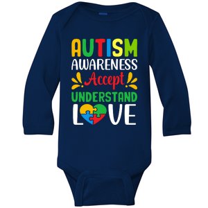 Autism Awareness Autism Advocacy Autism Slogan Puzzle Pieces Baby Long Sleeve Bodysuit