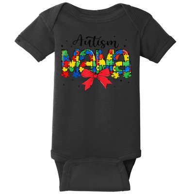 Autism Awareness Autism Mama Accept Love Puzzle Coquette Baby Bodysuit