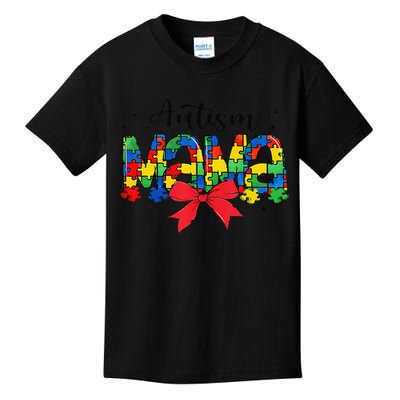Autism Awareness Autism Mama Accept Love Puzzle Coquette Kids T-Shirt