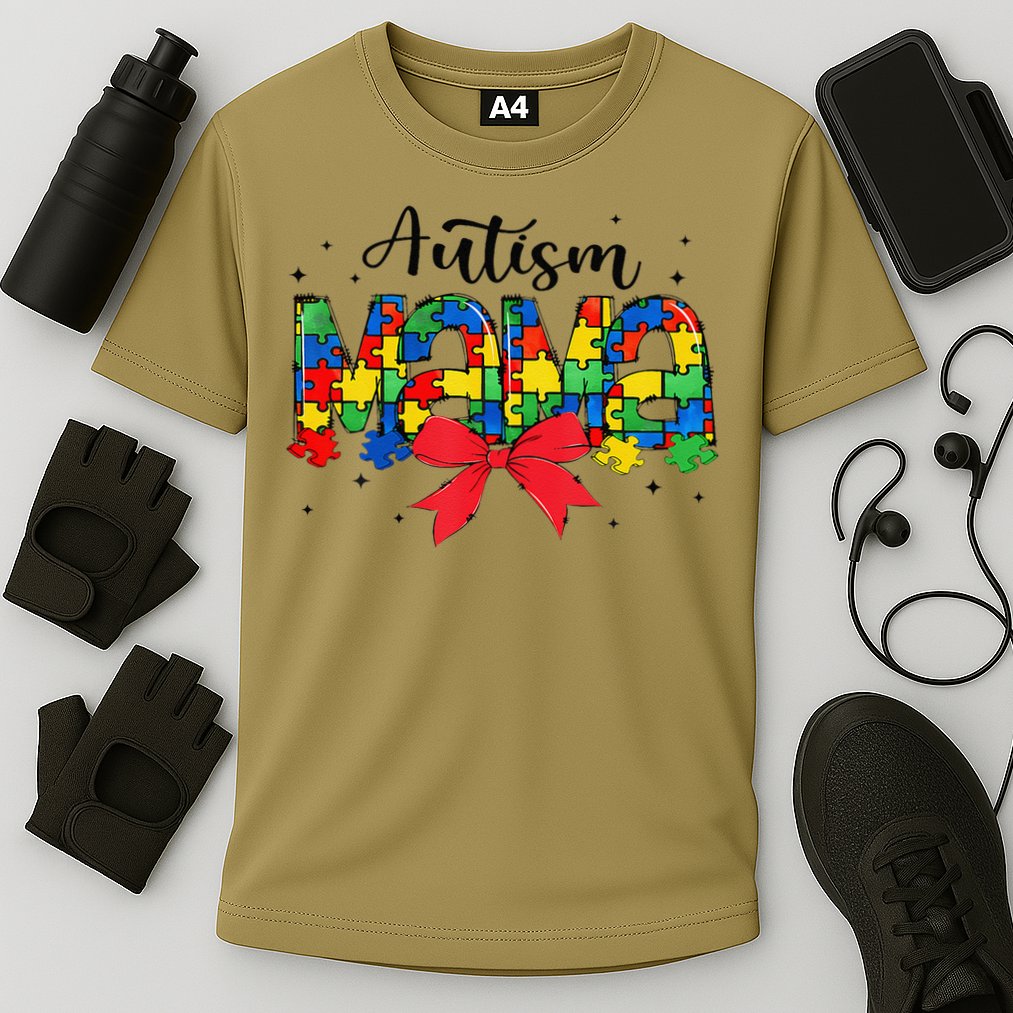Autism Awareness Autism Mama Accept Love Puzzle Coquette Cooling Performance Crew T-Shirt