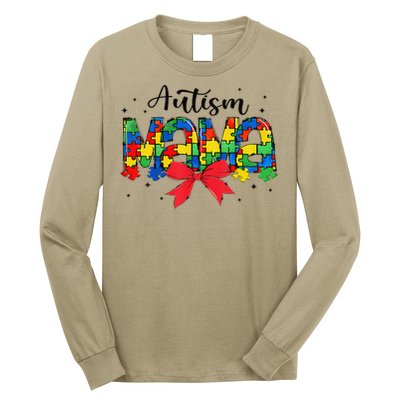 Autism Awareness Autism Mama Accept Love Puzzle Coquette Long Sleeve Shirt