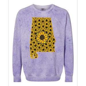 Alabama Al America State Summer Sunflower Flower Floral Art Gift Colorblast Crewneck Sweatshirt