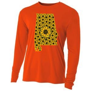 Alabama Al America State Summer Sunflower Flower Floral Art Gift Cooling Performance Long Sleeve Crew