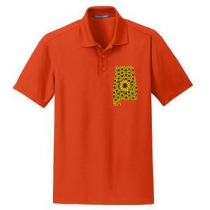 Alabama Al America State Summer Sunflower Flower Floral Art Gift Dry Zone Grid Polo