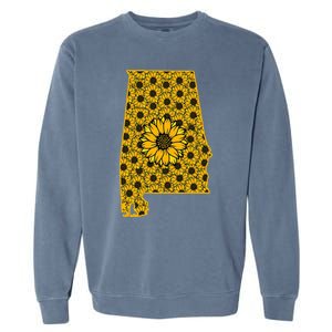 Alabama Al America State Summer Sunflower Flower Floral Art Gift Garment-Dyed Sweatshirt