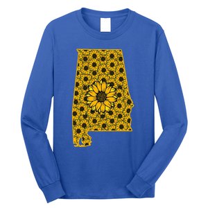 Alabama Al America State Summer Sunflower Flower Floral Art Gift Long Sleeve Shirt