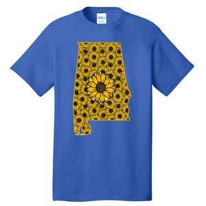 Alabama Al America State Summer Sunflower Flower Floral Art Gift Tall T-Shirt