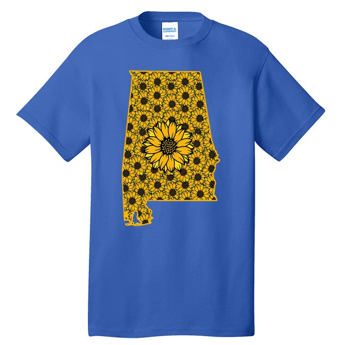 Alabama Al America State Summer Sunflower Flower Floral Art Gift Tall T-Shirt