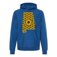 Alabama Al America State Summer Sunflower Flower Floral Art Gift Premium Hoodie