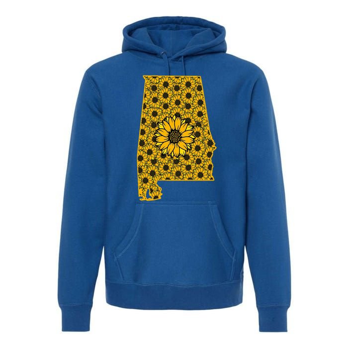 Alabama Al America State Summer Sunflower Flower Floral Art Gift Premium Hoodie