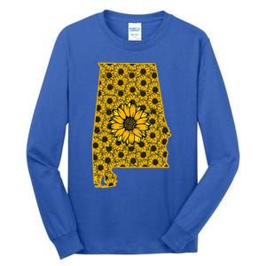 Alabama Al America State Summer Sunflower Flower Floral Art Gift Tall Long Sleeve T-Shirt