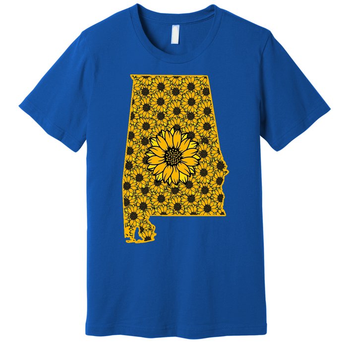 Alabama Al America State Summer Sunflower Flower Floral Art Gift Premium T-Shirt