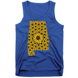 Alabama Al America State Summer Sunflower Flower Floral Art Gift Tank Top