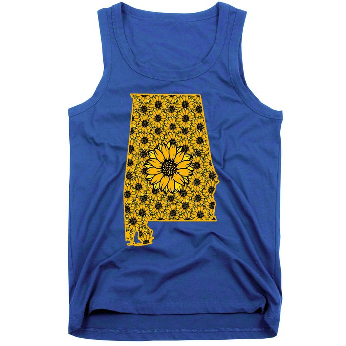 Alabama Al America State Summer Sunflower Flower Floral Art Gift Tank Top