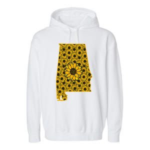 Alabama Al America State Summer Sunflower Flower Floral Art Gift Garment-Dyed Fleece Hoodie