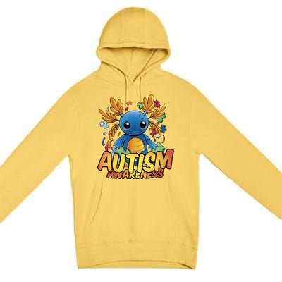 Axolotl Autism Awareness Premium Pullover Hoodie