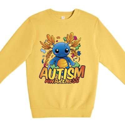 Axolotl Autism Awareness Premium Crewneck Sweatshirt