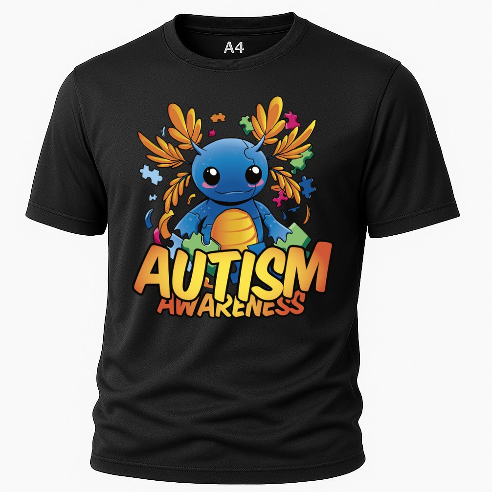 Axolotl Autism Awareness Cooling Performance Crew T-Shirt