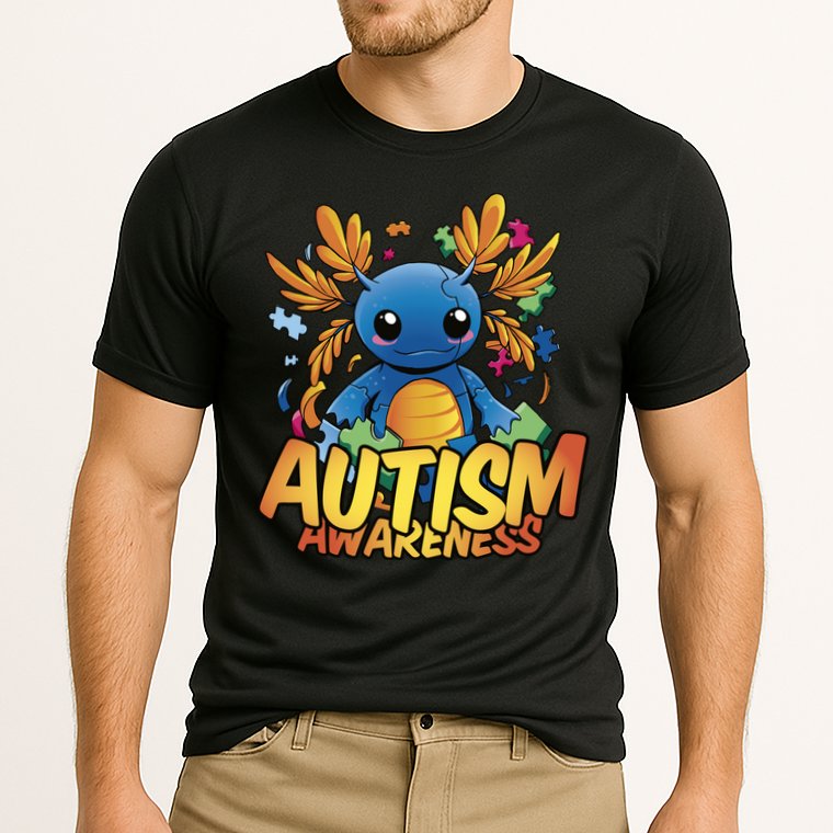 Axolotl Autism Awareness Cooling Performance Crew T-Shirt