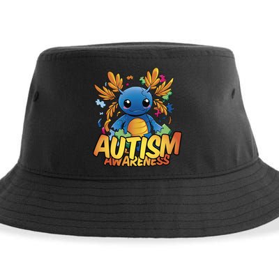 Axolotl Autism Awareness Sustainable Bucket Hat