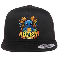 Axolotl Autism Awareness Flat Bill Trucker Hat