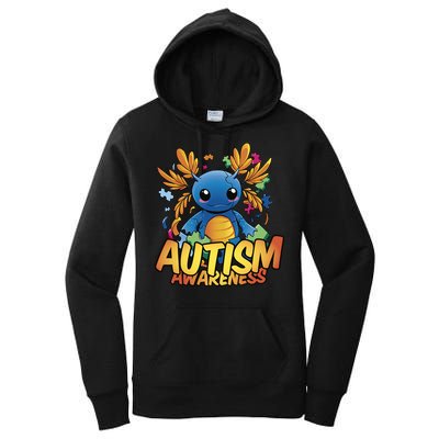 Axolotl Autism Awareness Women's Pullover Hoodie