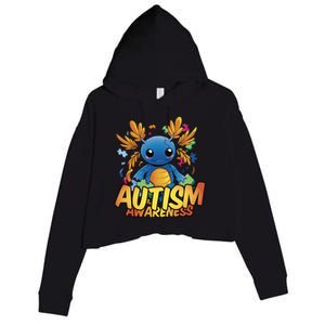 Axolotl Autism Awareness Crop Fleece Hoodie