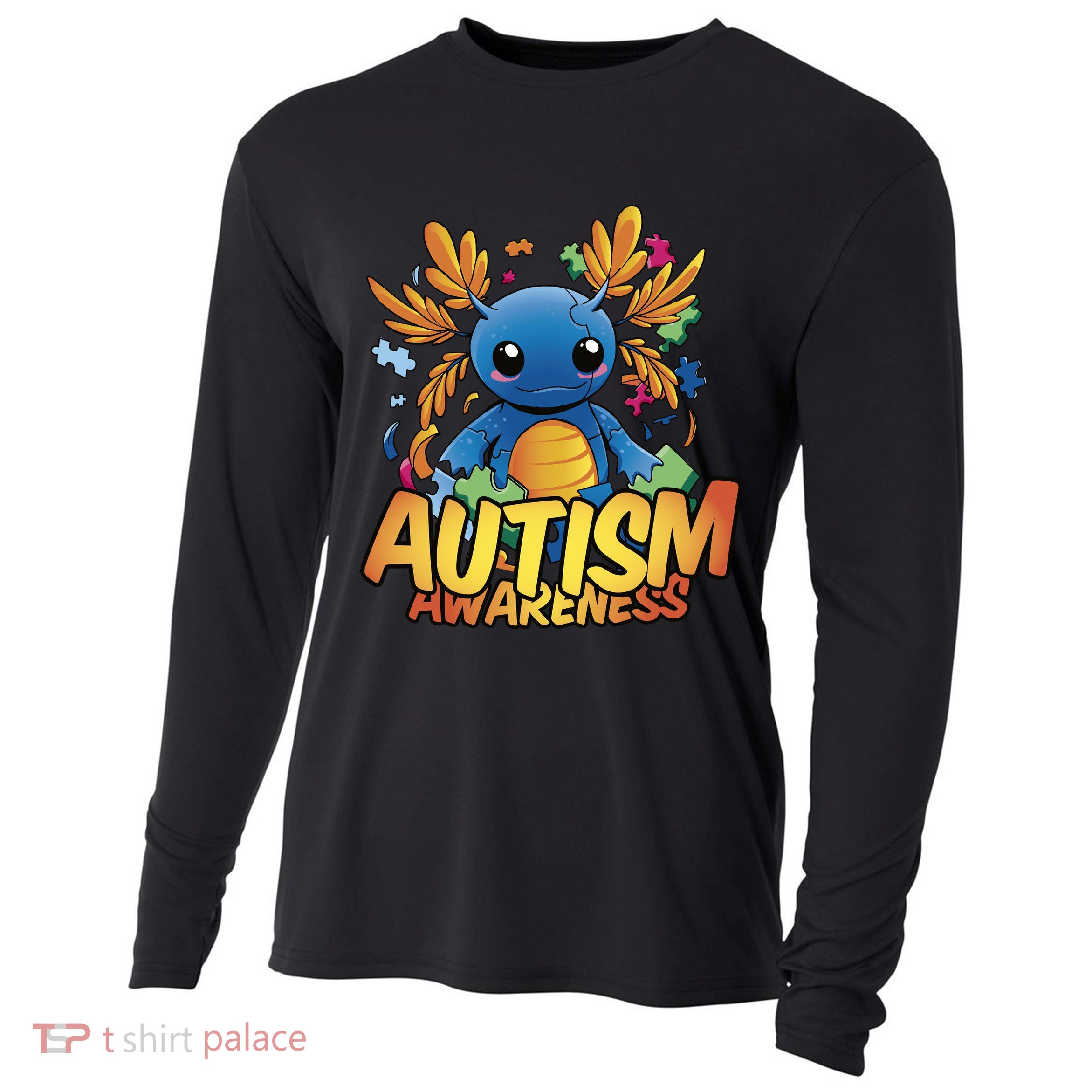 Axolotl Autism Awareness Cooling Performance Long Sleeve Crew