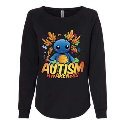 Axolotl Autism Awareness Womens California Wash Sweatshirt