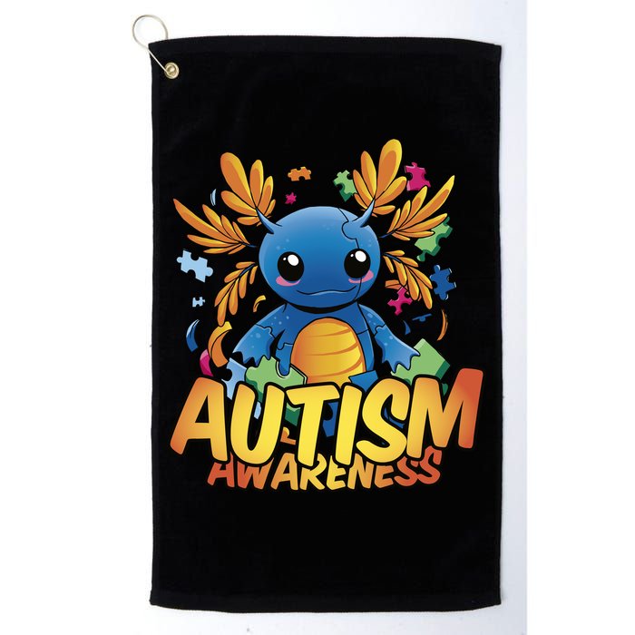 Axolotl Autism Awareness Golf Towel