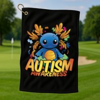 Axolotl Autism Awareness Golf Towel