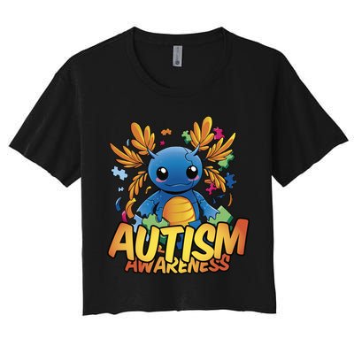 Axolotl Autism Awareness Crop Top