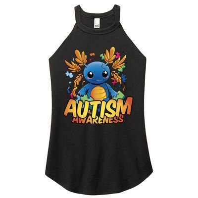Axolotl Autism Awareness Women's Perfect Tri Rocker Tank