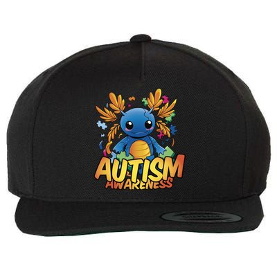 Axolotl Autism Awareness Wool Snapback Cap