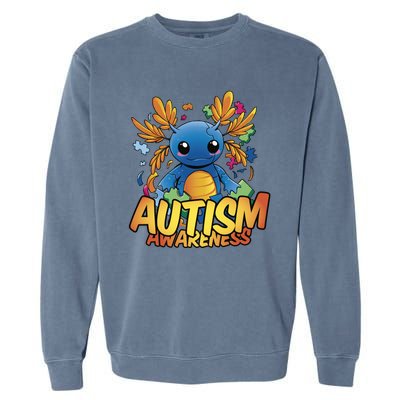 Axolotl Autism Awareness Garment-Dyed Sweatshirt