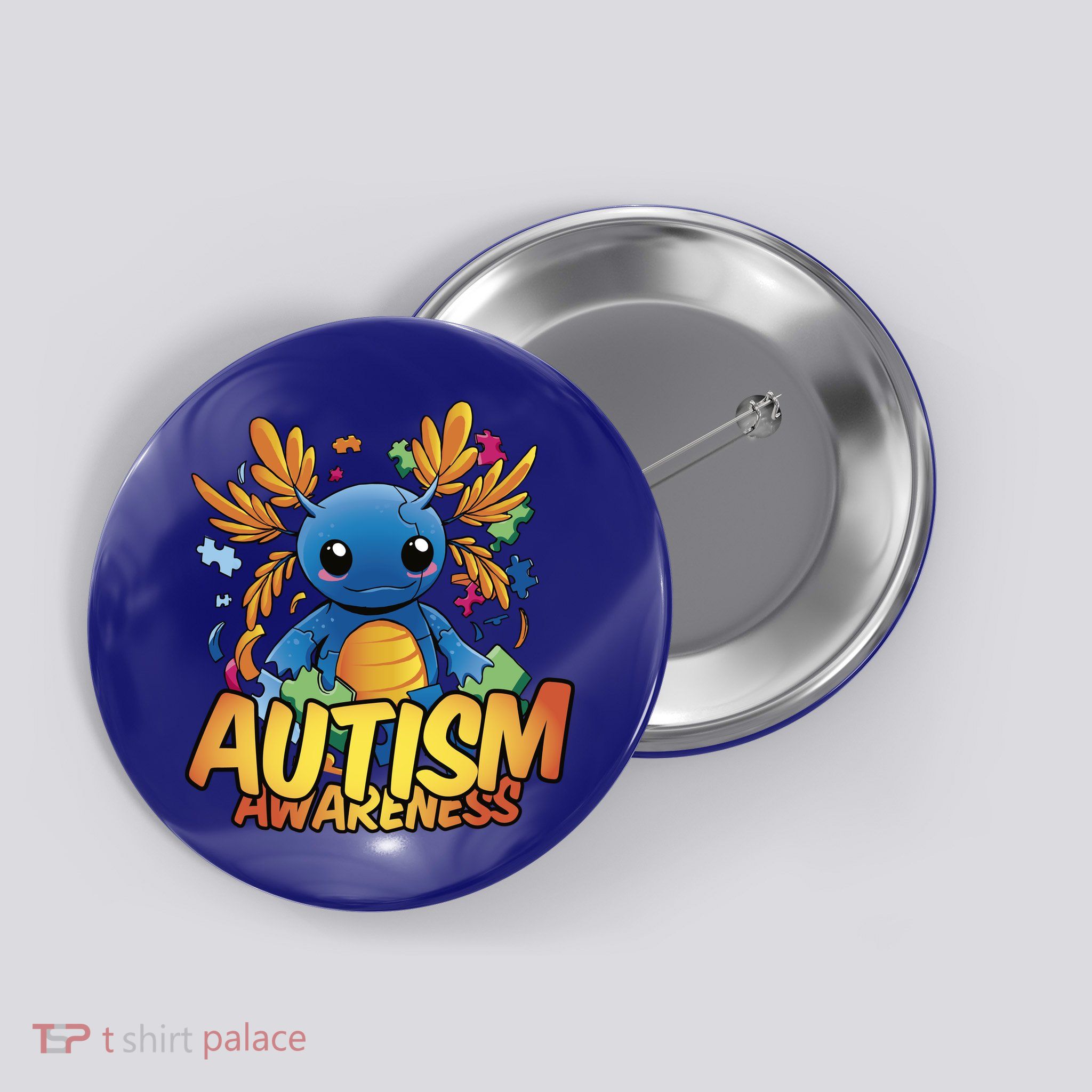 Axolotl Autism Awareness Button