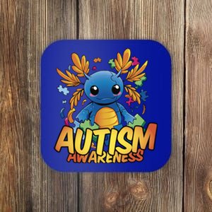 Axolotl Autism Awareness Coaster