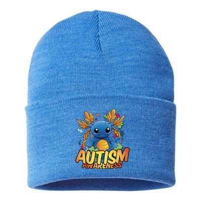 Axolotl Autism Awareness Sustainable Knit Beanie