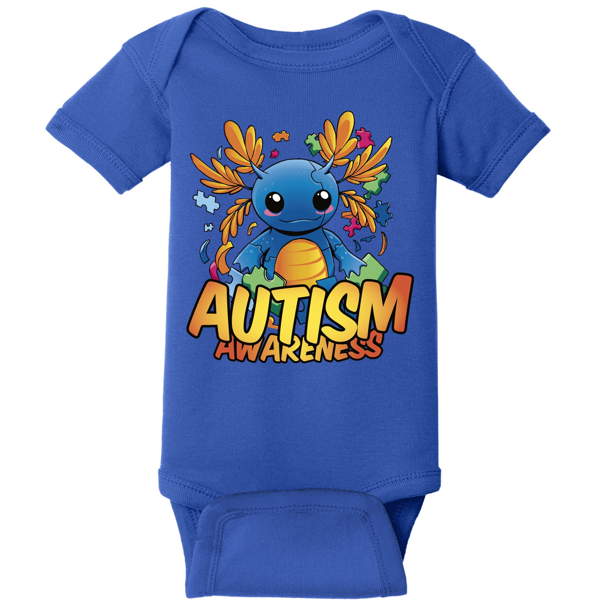 Axolotl Autism Awareness Baby Bodysuit