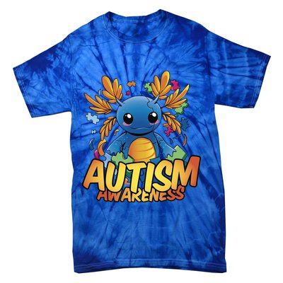 Axolotl Autism Awareness Tie-Dye T-Shirt