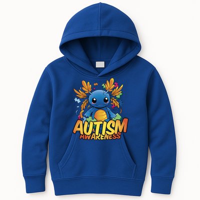 Axolotl Autism Awareness Kids Hoodie