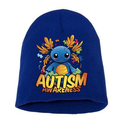 Axolotl Autism Awareness Short Acrylic Beanie