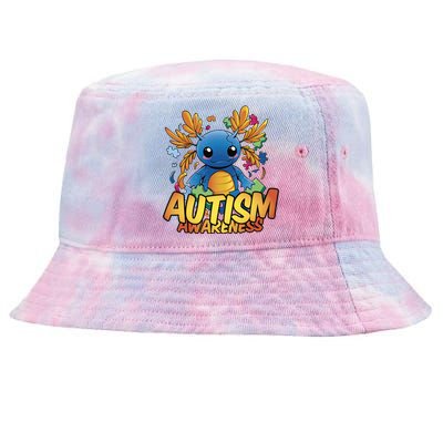 Axolotl Autism Awareness Tie-Dyed Bucket Hat