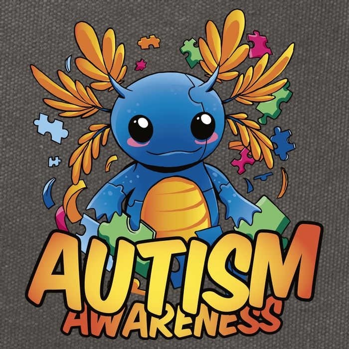 Axolotl Autism Awareness Cotton Canvas Backpack