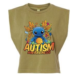 Axolotl Autism Awareness Garment-Dyed Women's Muscle Tee